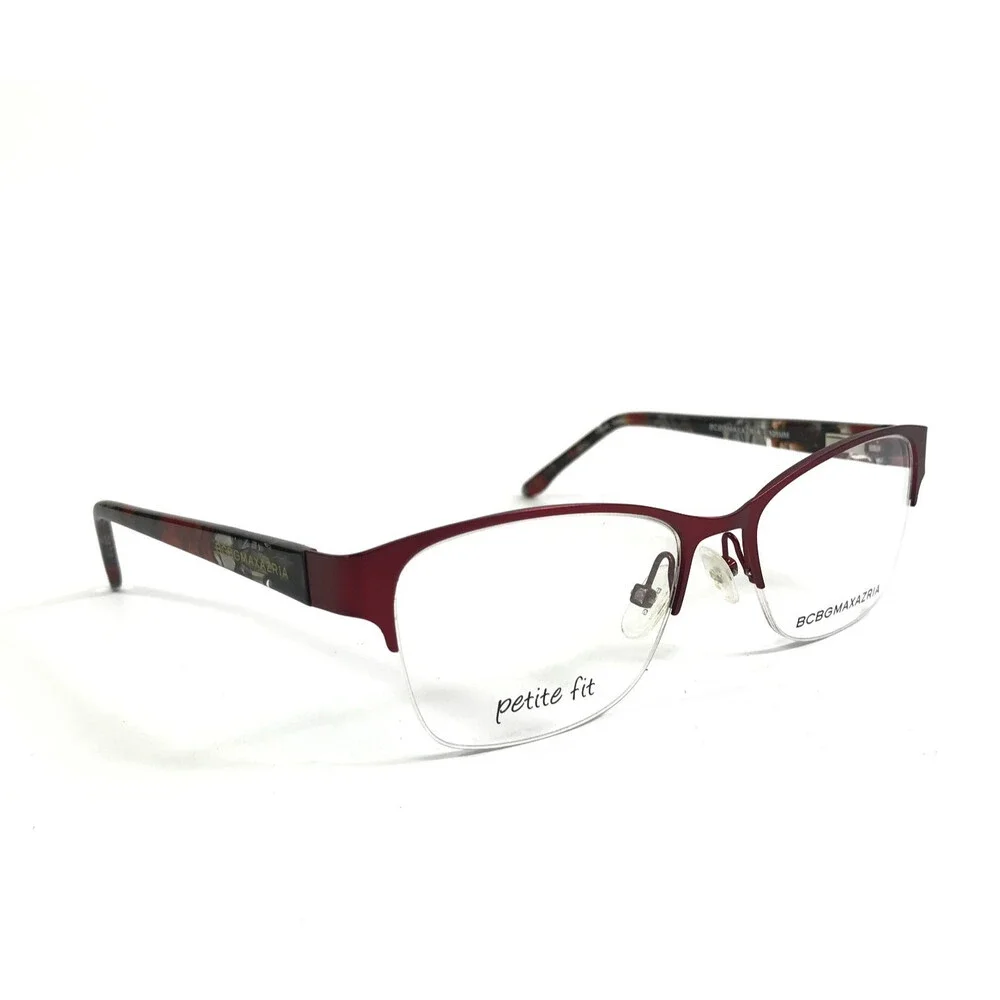 BCBGMAXAZRIA Eyeglasses Frames IRINA WINE Red Brown Cat Eye Half Rim 49-16-125